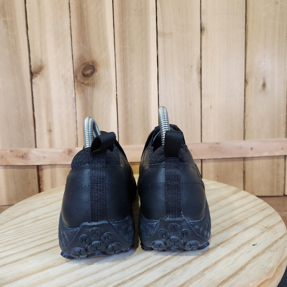 Merrell Jungle Moc Shoes Mens 7.5 Black Leather Slip On Work Comfort Walking - Picture 4 of 10